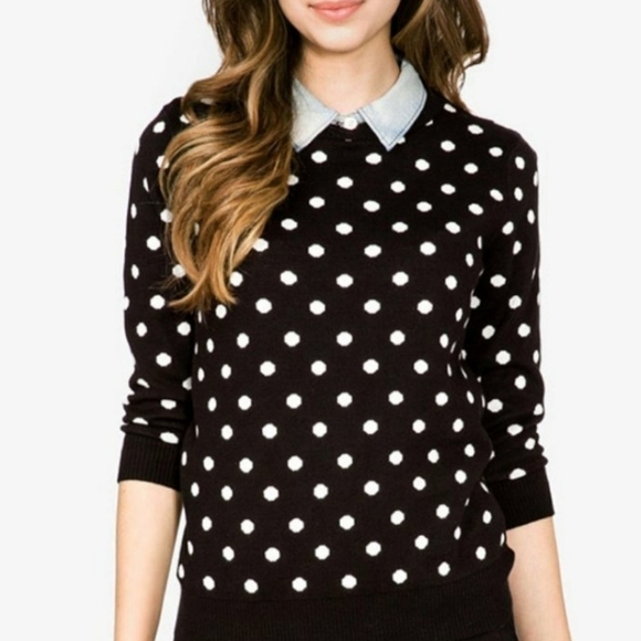 JOIE Brettina B Wool Polka Dot Pullover Sweater XL. - Picture 2 of 8